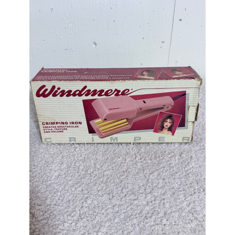 Vintage Windmere Crimping Iron Pink Hair Waver Model WMC-1/334 Retro 80s 90s